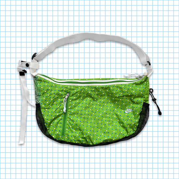 Vintage Nike Bright Green Polka Dot Cross Body Bag