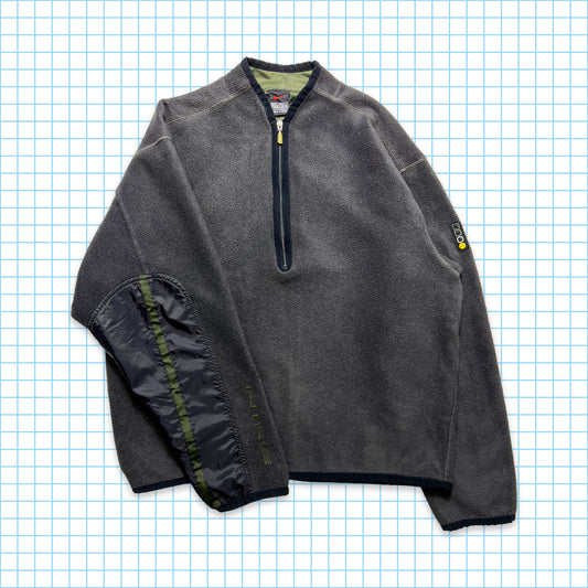 Nike Fleece/Nylon Panelled Grey Quarter Zip - Petit / Moyen