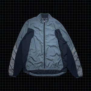 Vintage Nike 3M Reflective Checkered Track Jacket - Medium