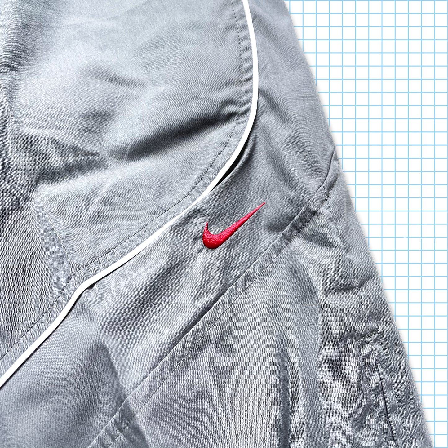 Vintage Nike Grey Piped Technical Track Pant - 28" / 30" Waist