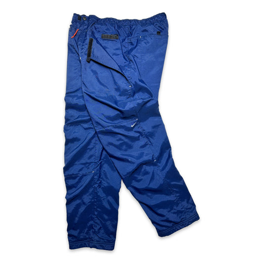 Pantalon doublé en polaire Nike Royal Blue Ripstop du début des années 2000 - Moyen