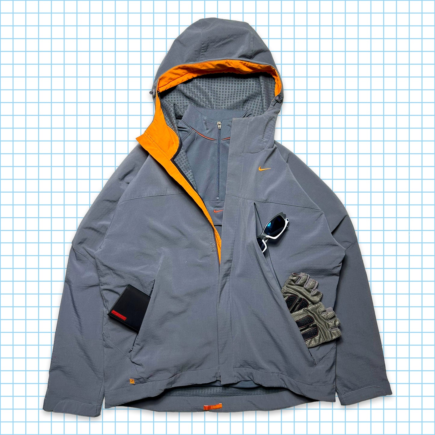 Nike Dusty Lilac/Orange Technical Ventilated Jacket - Large / Extra Large