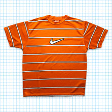 Load image into Gallery viewer, Nike Big Swoosh Striped Orange Tee - Medium / Large