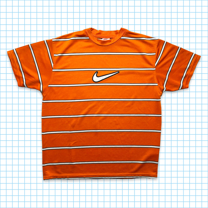 T-shirt Nike Big Swoosh rayé orange - Moyen / Grand