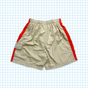 Vintage Nike Beige/Orange Side Stripe Shorts - Medium / Large