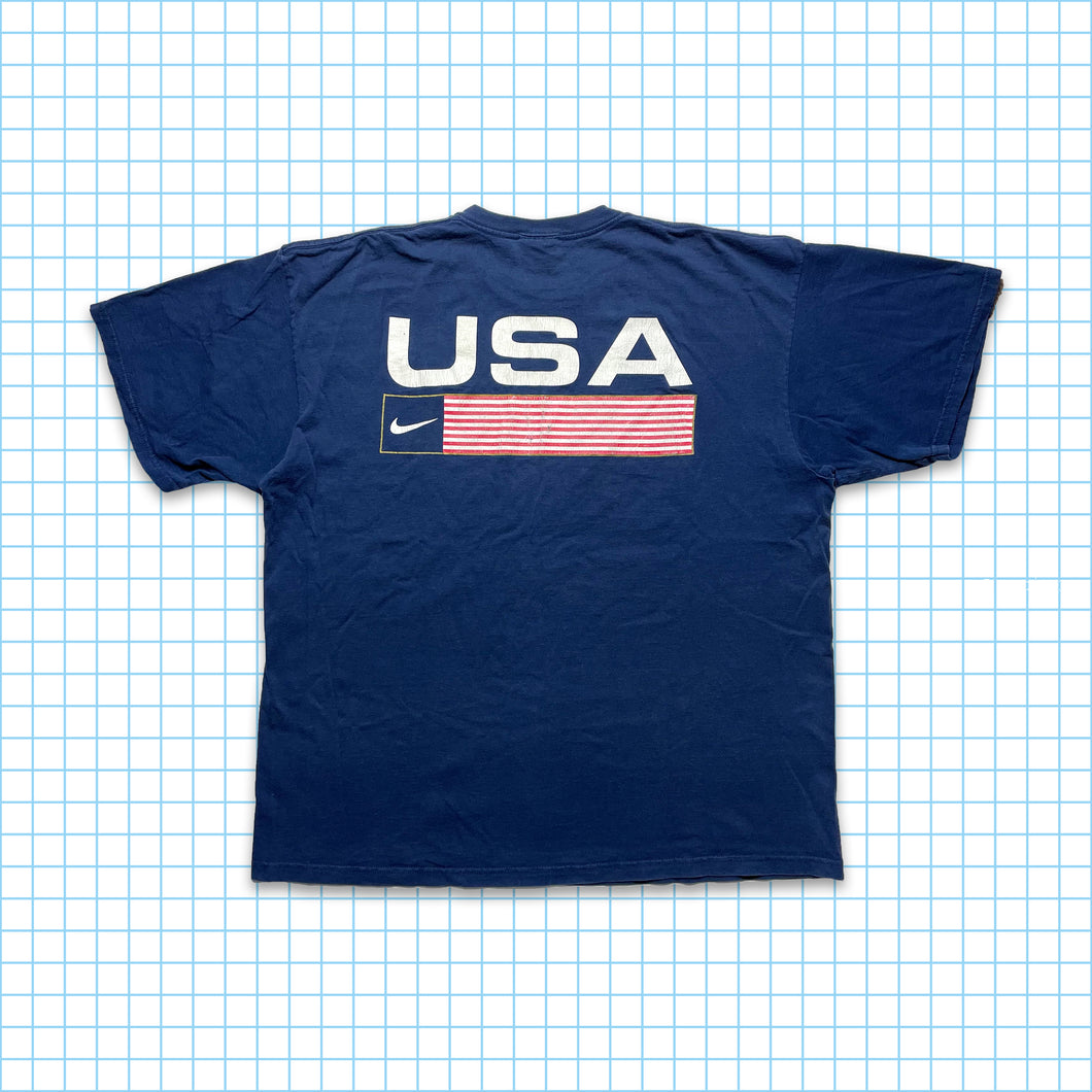 Vintage Nike USA Navy Tee - Extra Large