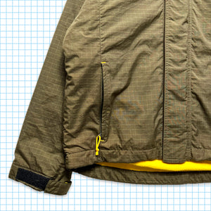 Nike Fleece Lined Rip Stop Khaki Mini Swoosh Jacket - Small