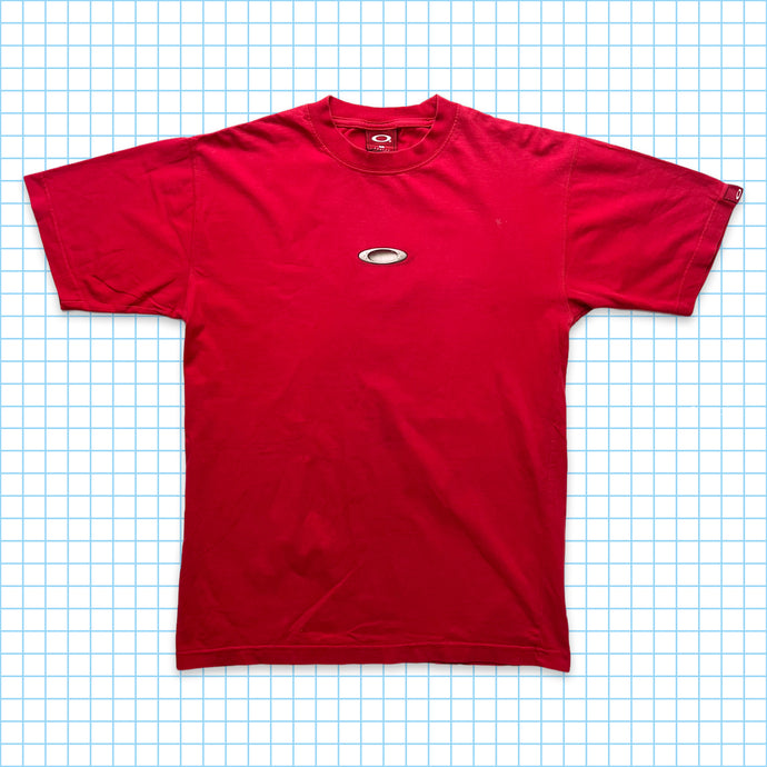 T-shirt Oakley Bright Red Center Logo - Moyen