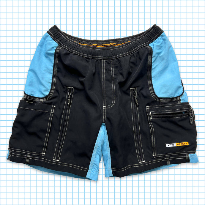 Oakley Black/Sky Blue Ventilated Technical Shorts - 32/34