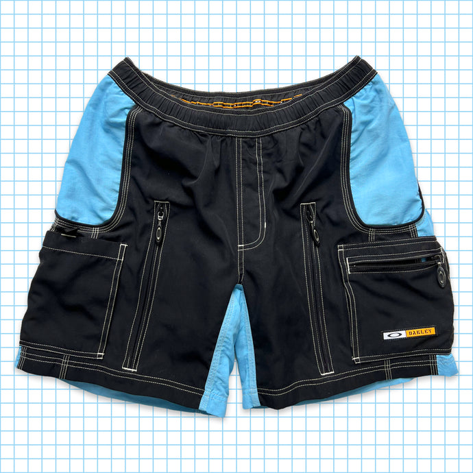 Short technique ventilé Oakley noir/bleu ciel - Taille 32/34