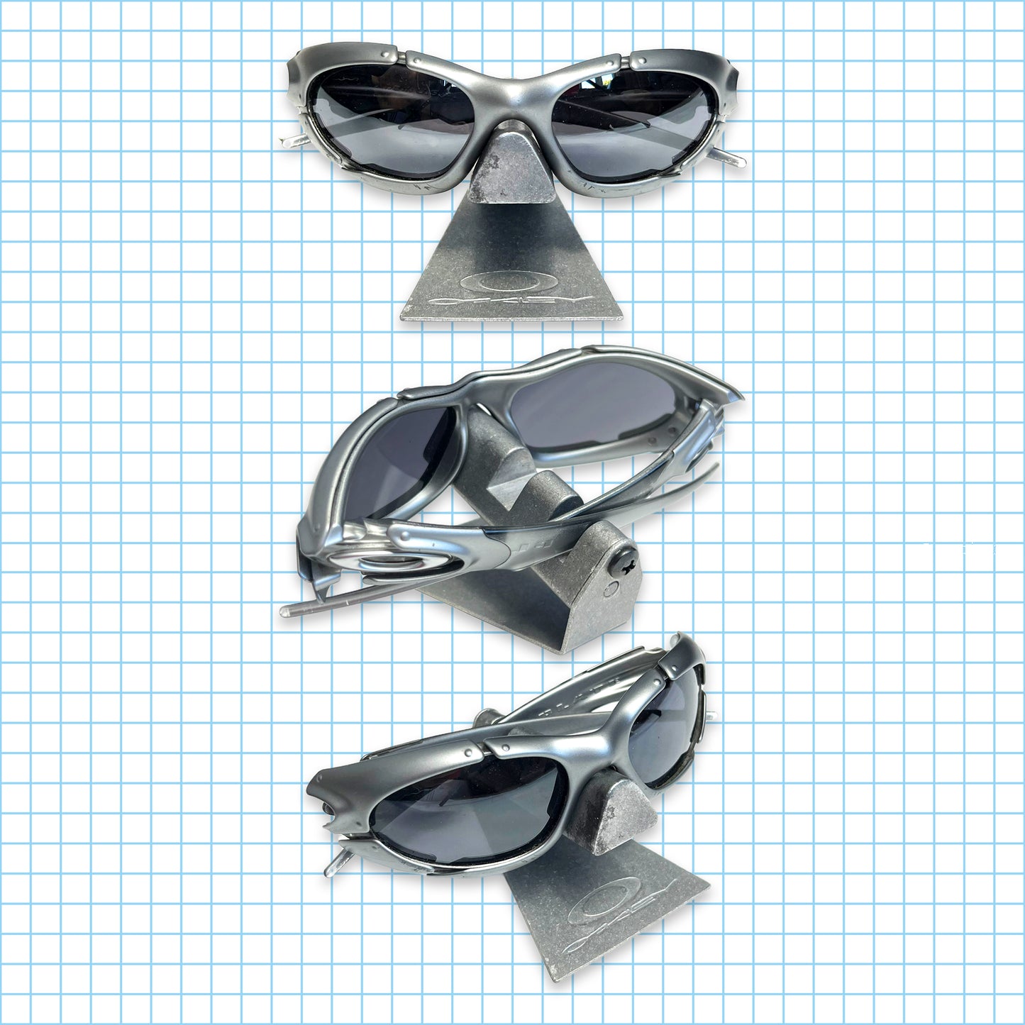 Lunettes de soleil Oakley 03' Plate Argent Foncé / Noir Iridium
