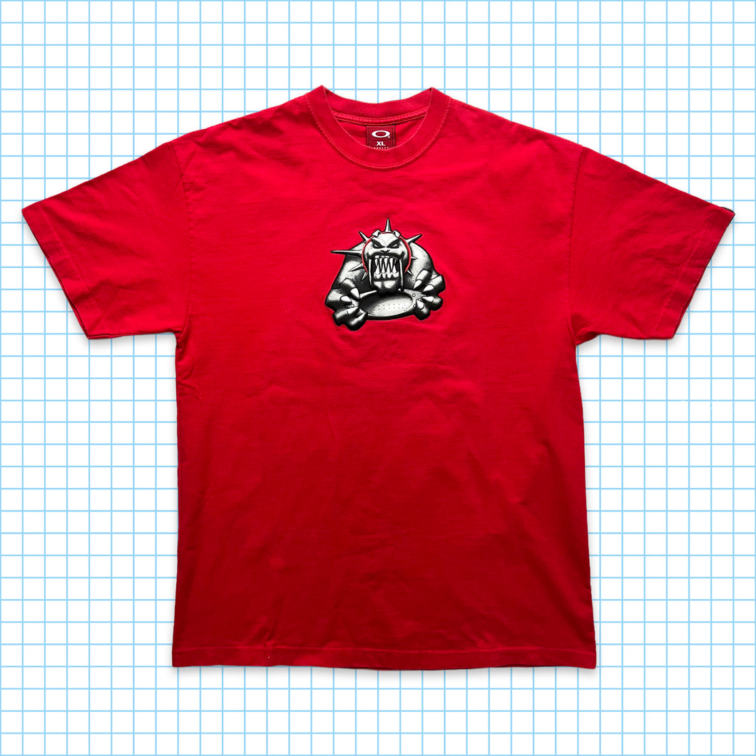 Oakley Bright Red Dog Graphic Tee - Extra Large