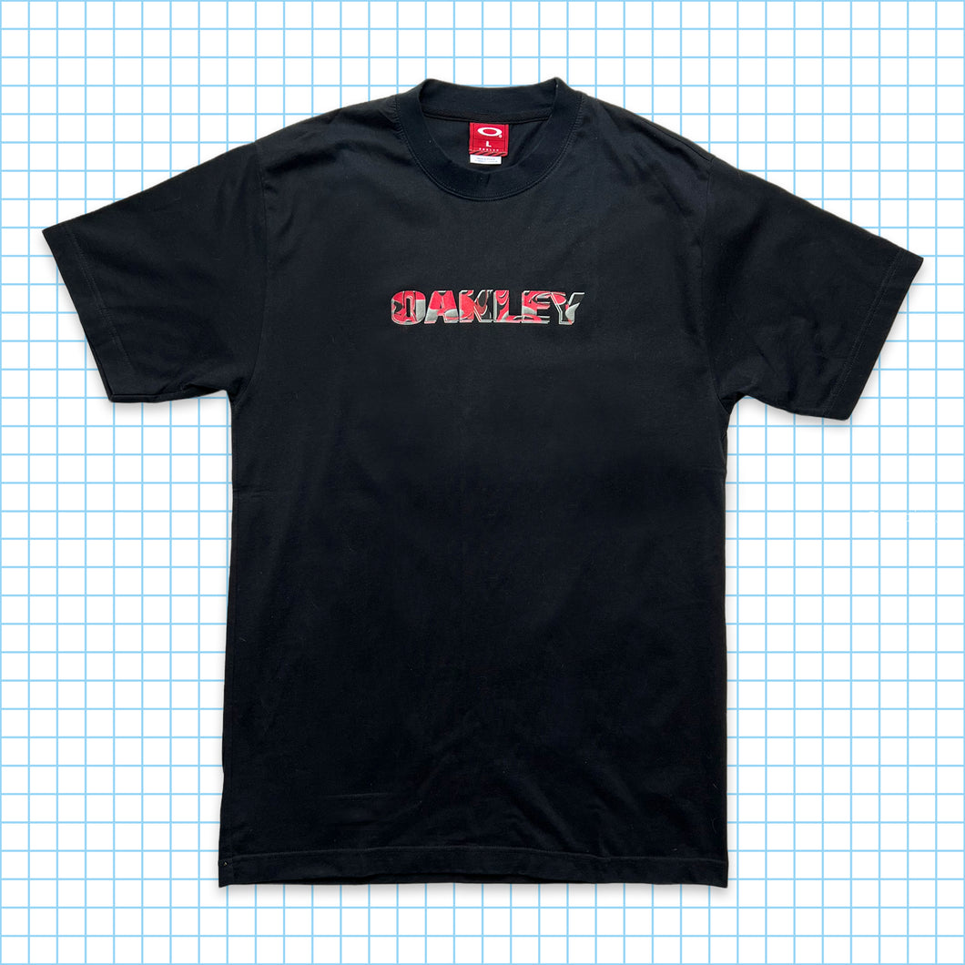 Oakley ブラック Spellout グラフィック T シャツ - L