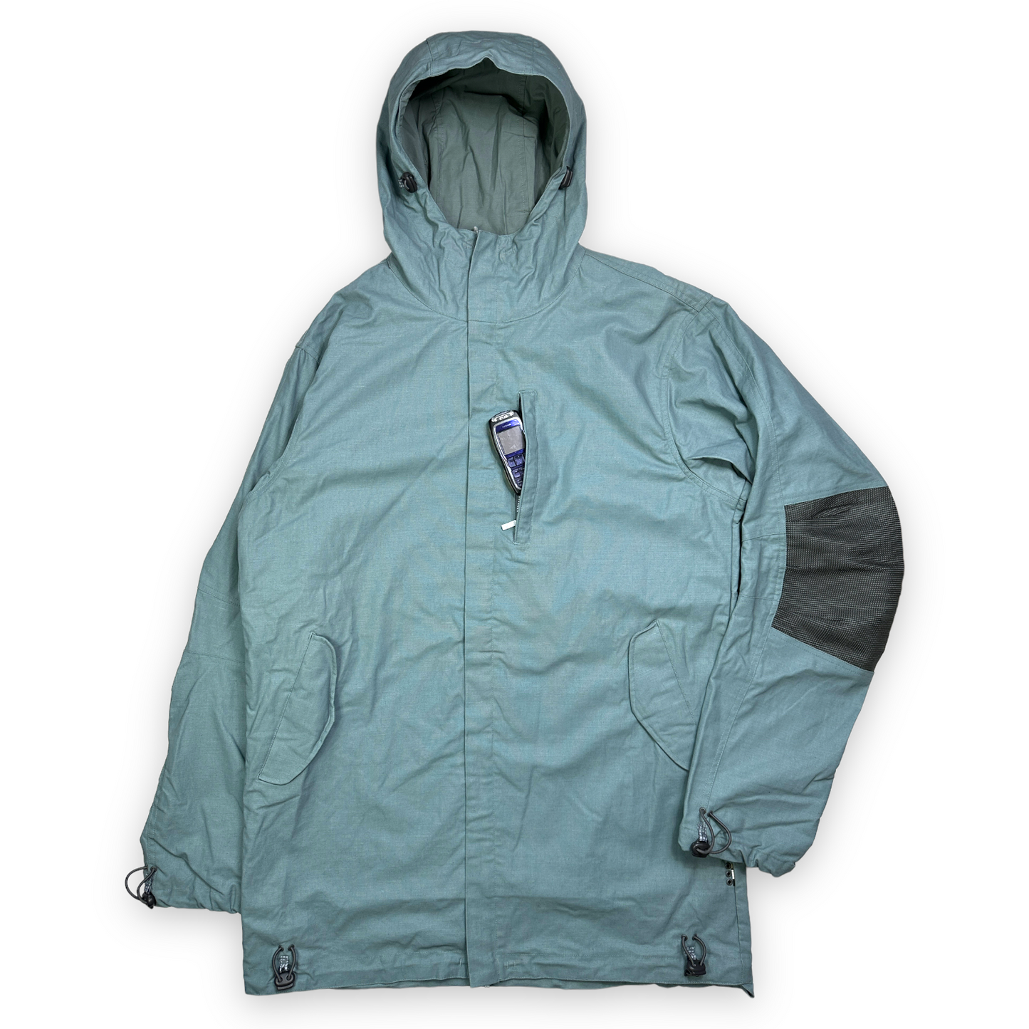 Early 2000's Maharishi Waxed Cotton 3M Reflective Elbow Pad Sno Parka Jacket - Extra Large