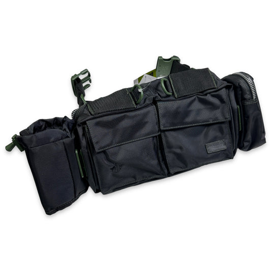 Sac à bandoulière/ceinture Maharishi Jet Black Utility de la fin des années 90