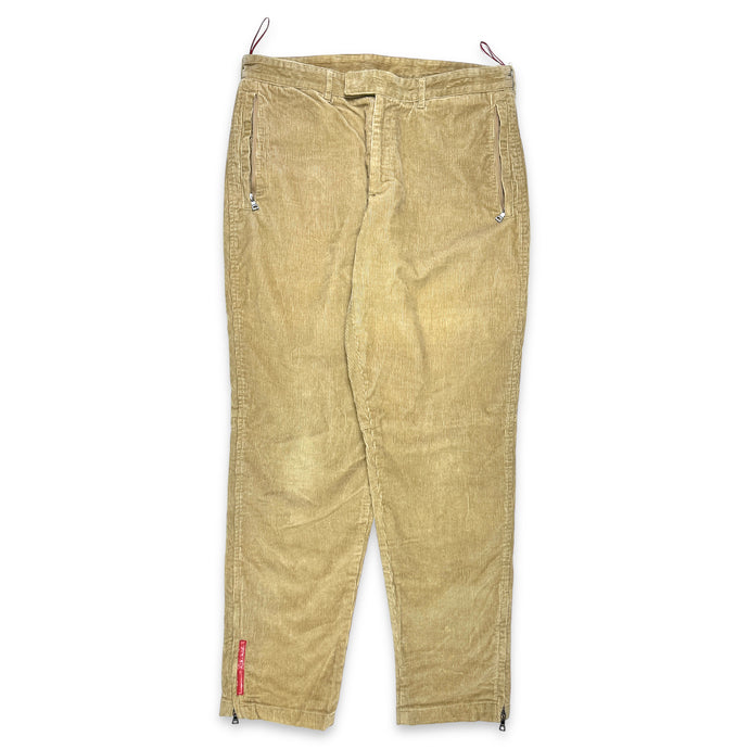 Prada Sport Pantalon en velours côtelé beige - Moyen