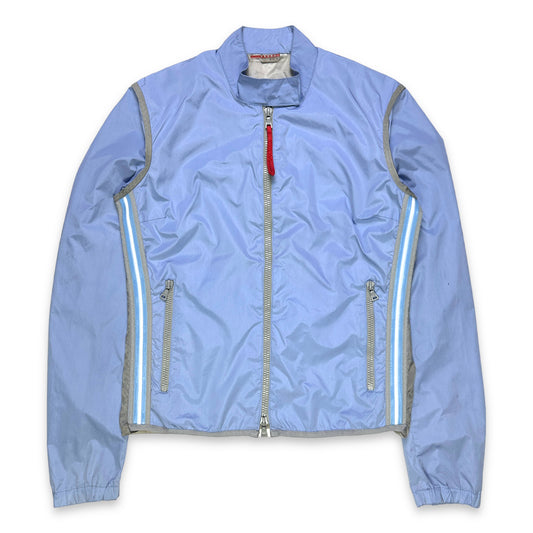 SS00' Prada Sport Veste transformable au dos semi-transparent bleu bébé - Femmes 4-6