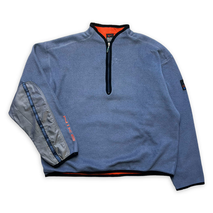 Nike Grey/Blue Quarter Zip Fleece des années 2000 - Extra Large / Extra Extra Large