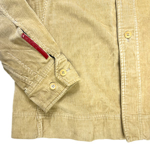 Prada Sport Chemise en velours côtelé beige à double poche poitrine - Moyen