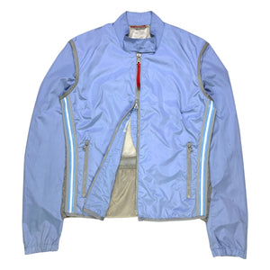 SS00' Prada Sport Baby Blue Semi-Transparent Back Transformable Jacket - Womens 4-6