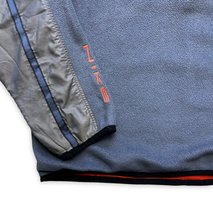 2000’s Nike Grey/Blue Quarter Zip Fleece - Extra Large / Extra Extra Large