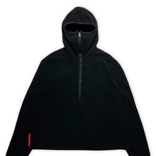 Load image into Gallery viewer, Prada Sport Jet Black Balaclava Half Zip Nylon Panel Fleece - Extra Large