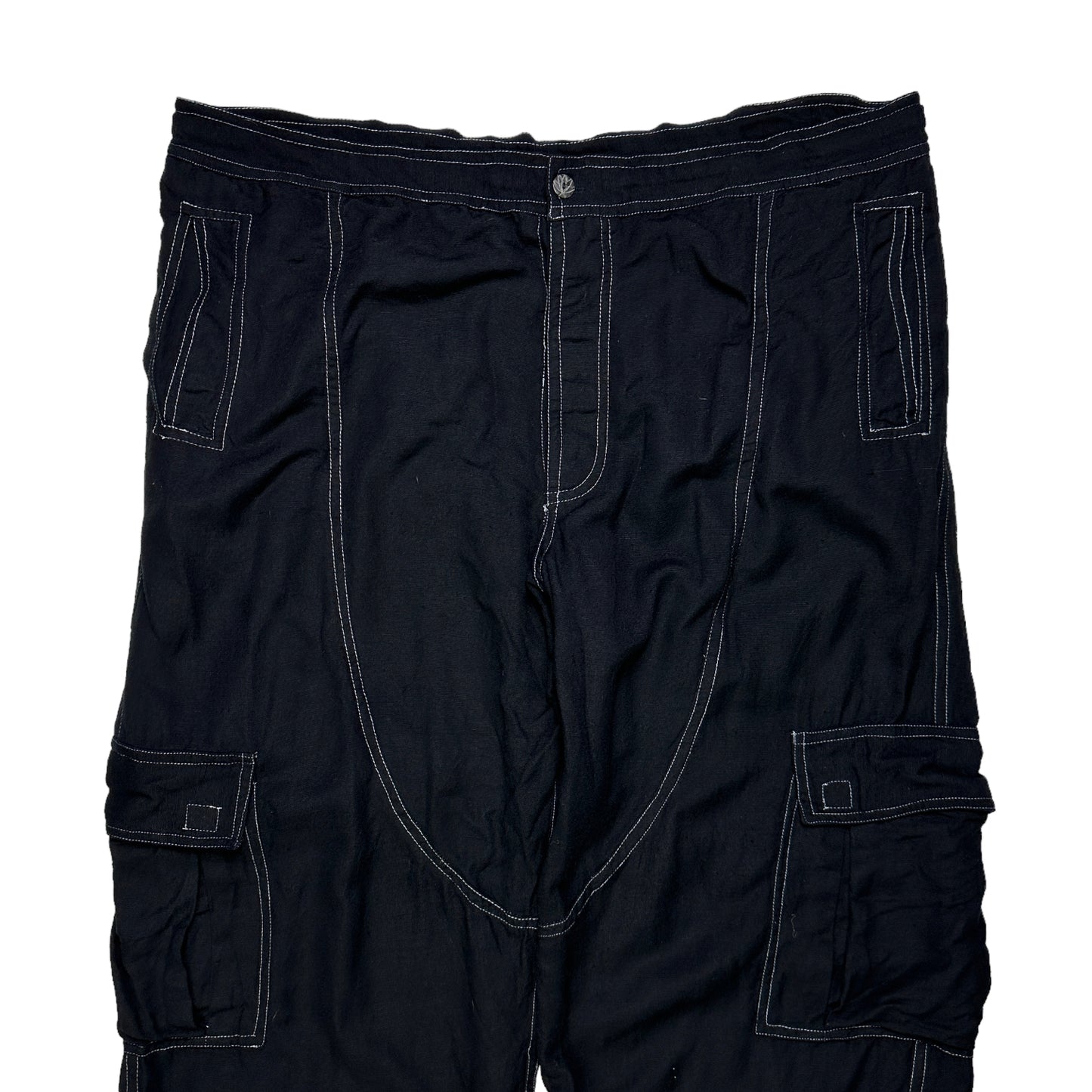 Early 2000's Maharishi Jet Black Contrast Stitch Cargo Pant - Extra Large
