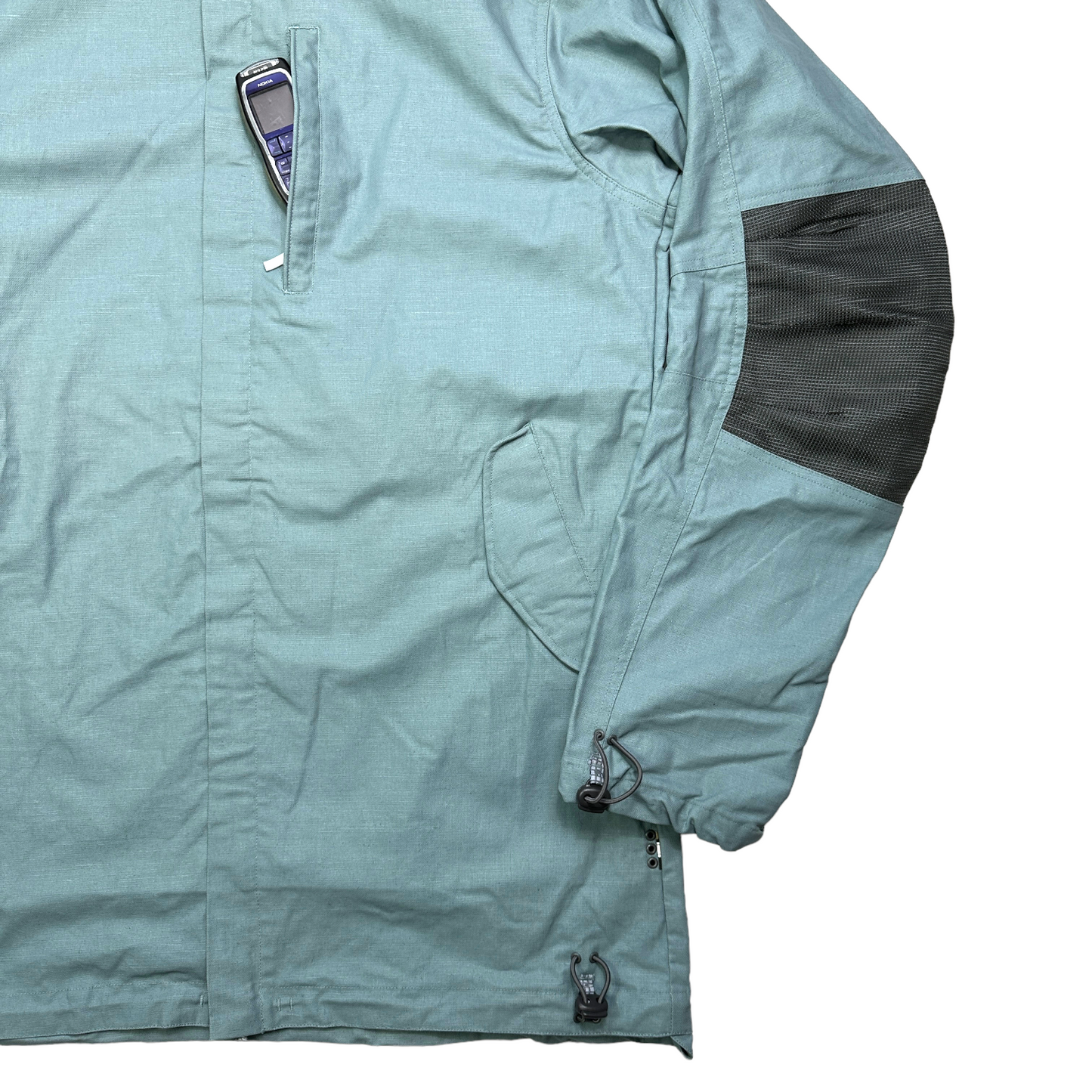 Early 2000's Maharishi Waxed Cotton 3M Reflective Elbow Pad Sno Parka Jacket - Extra Large