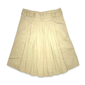 Early 2000's Maharishi Beige Pleated Shooter Skirt - Womens 8-12
