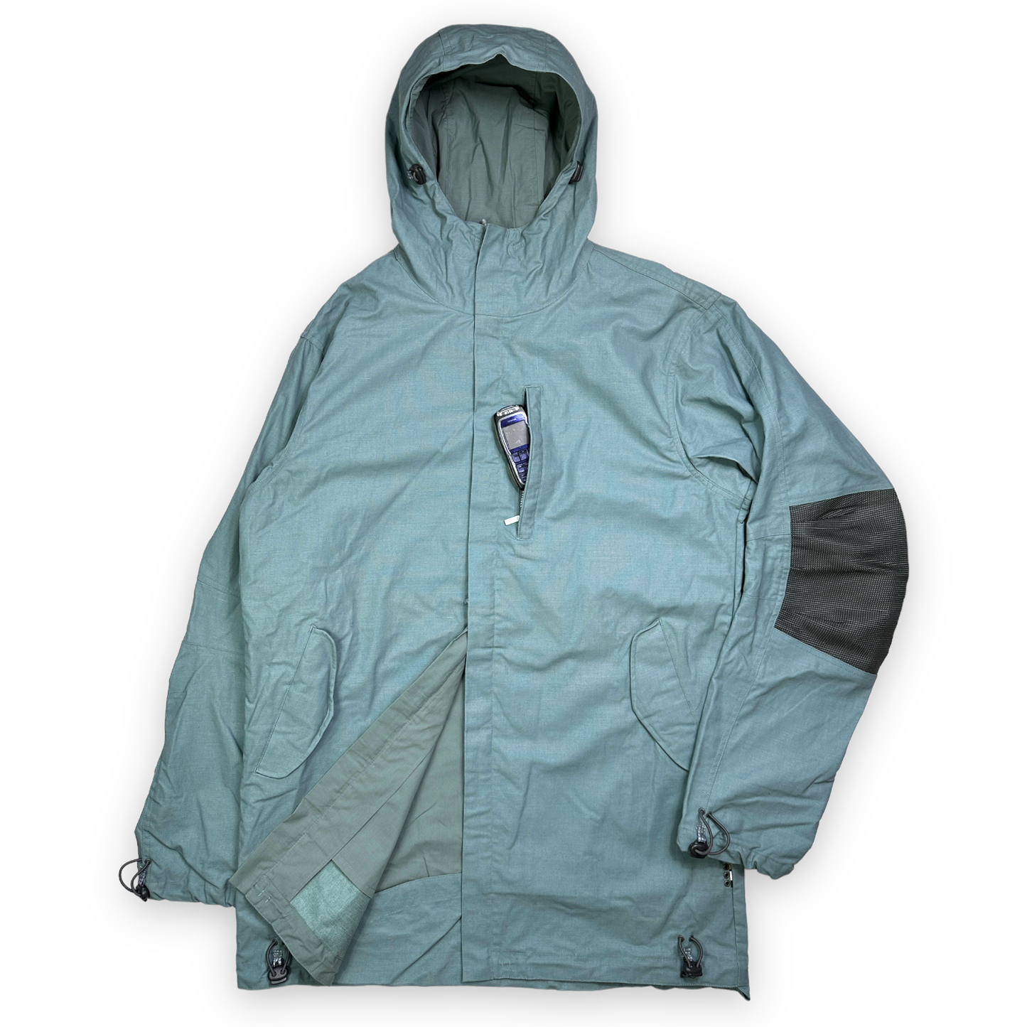 Early 2000's Maharishi Waxed Cotton 3M Reflective Elbow Pad Sno Parka Jacket - Extra Large