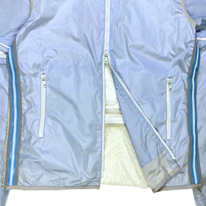 SS00' Prada Sport Baby Blue Hooded Semi-Transparent Back Transformable Jacket - Womens 6-8