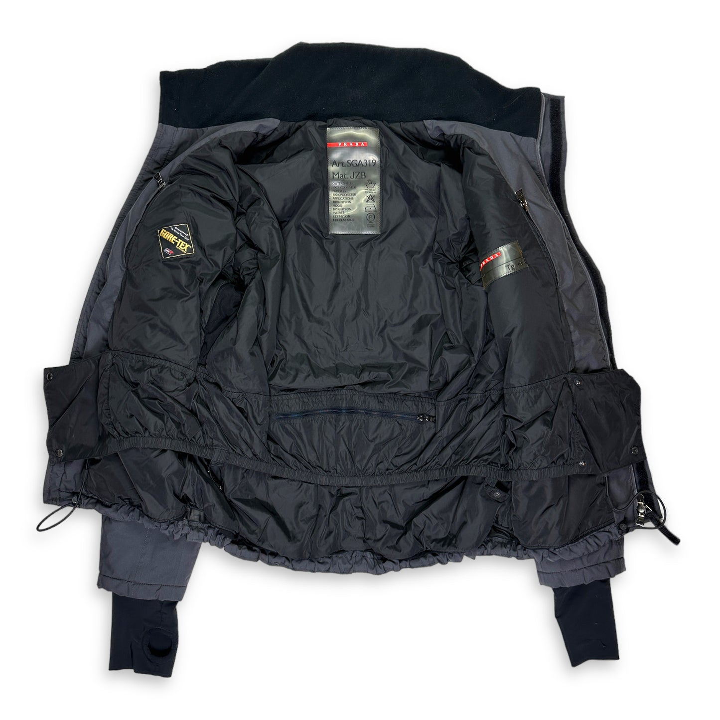 Prada Sport Luna Rossa Grey/Black Gore-Tex Skii Jacket - Medium