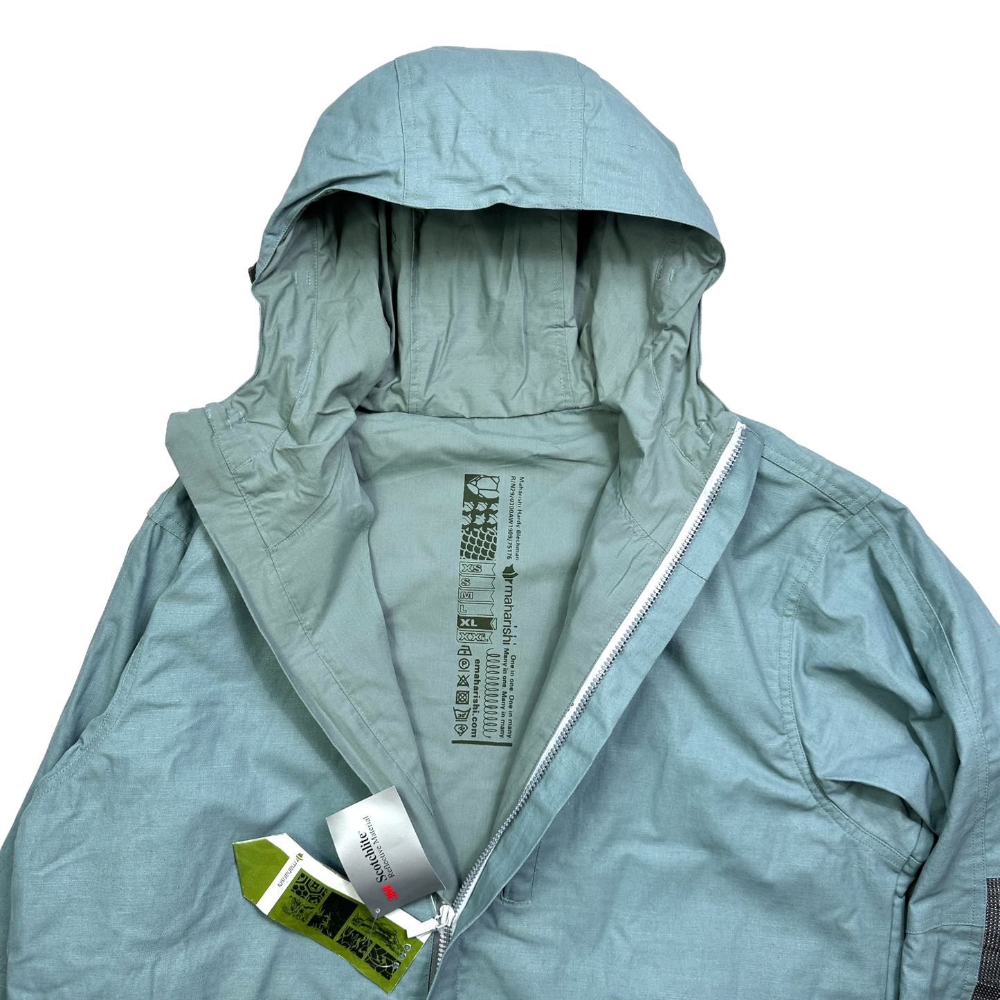 Early 2000's Maharishi Waxed Cotton 3M Reflective Elbow Pad Sno Parka Jacket - Extra Large