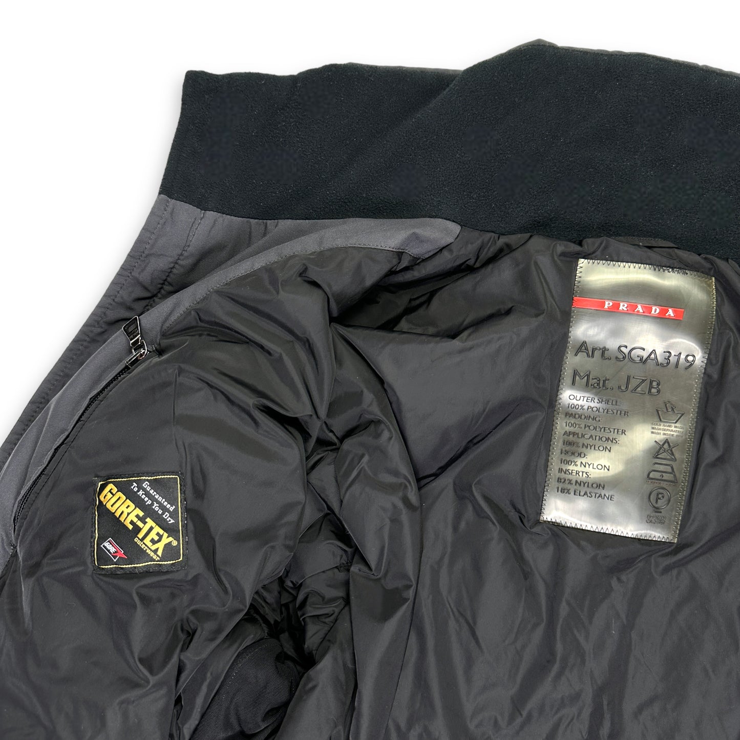 Prada Sport Luna Rossa Grey/Black Gore-Tex Skii Jacket - Medium
