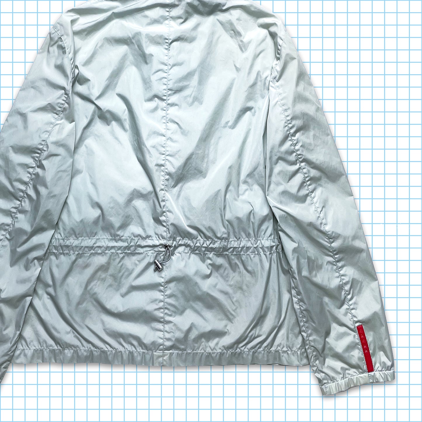 vintage Prada Sport Pearly Blue Light Weight Nylon Shimmer Jacket - Petit / Moyen