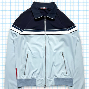 Prada Sport Split Panel Baby Blue/Navy Track Jacket - Medium