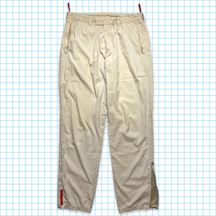 Prada Light Beige Adjustable Trousers - 32