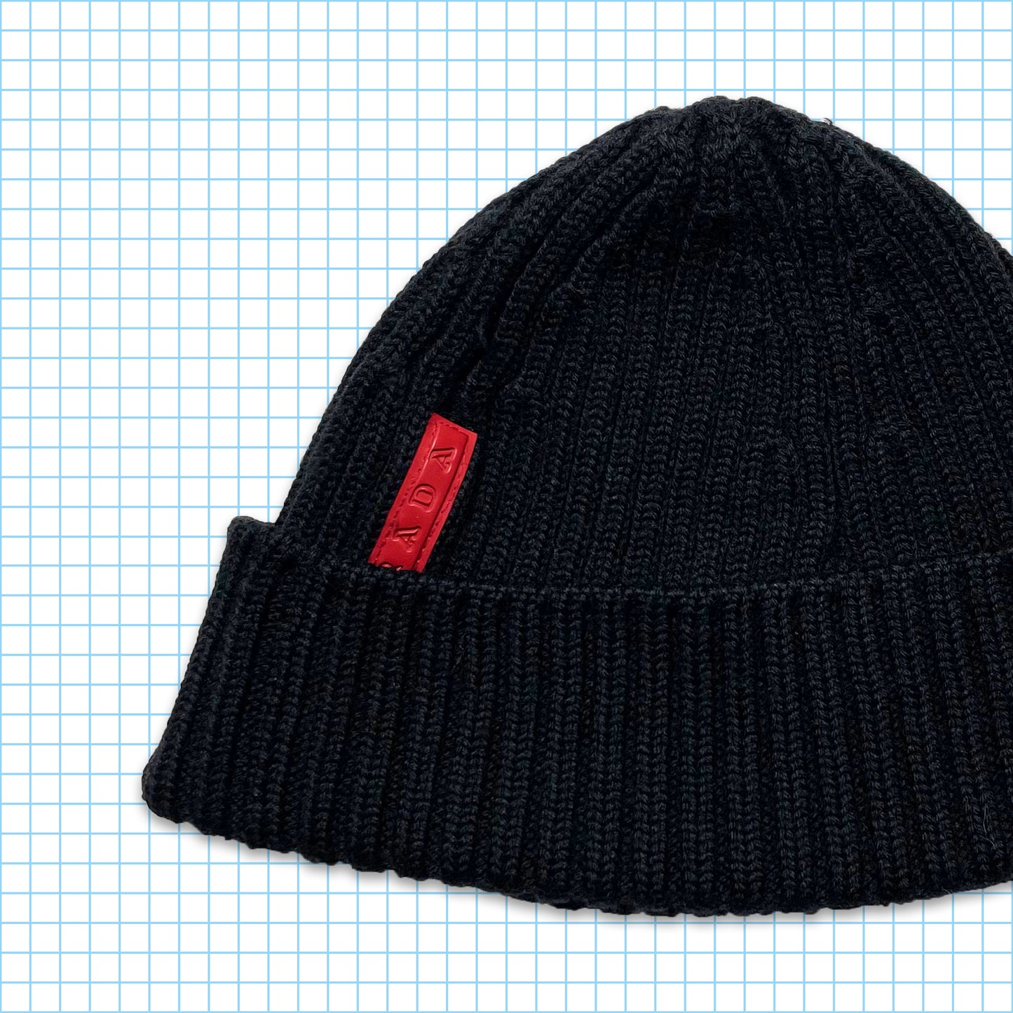 Vintage Prada Sport Black Knitted Beanie