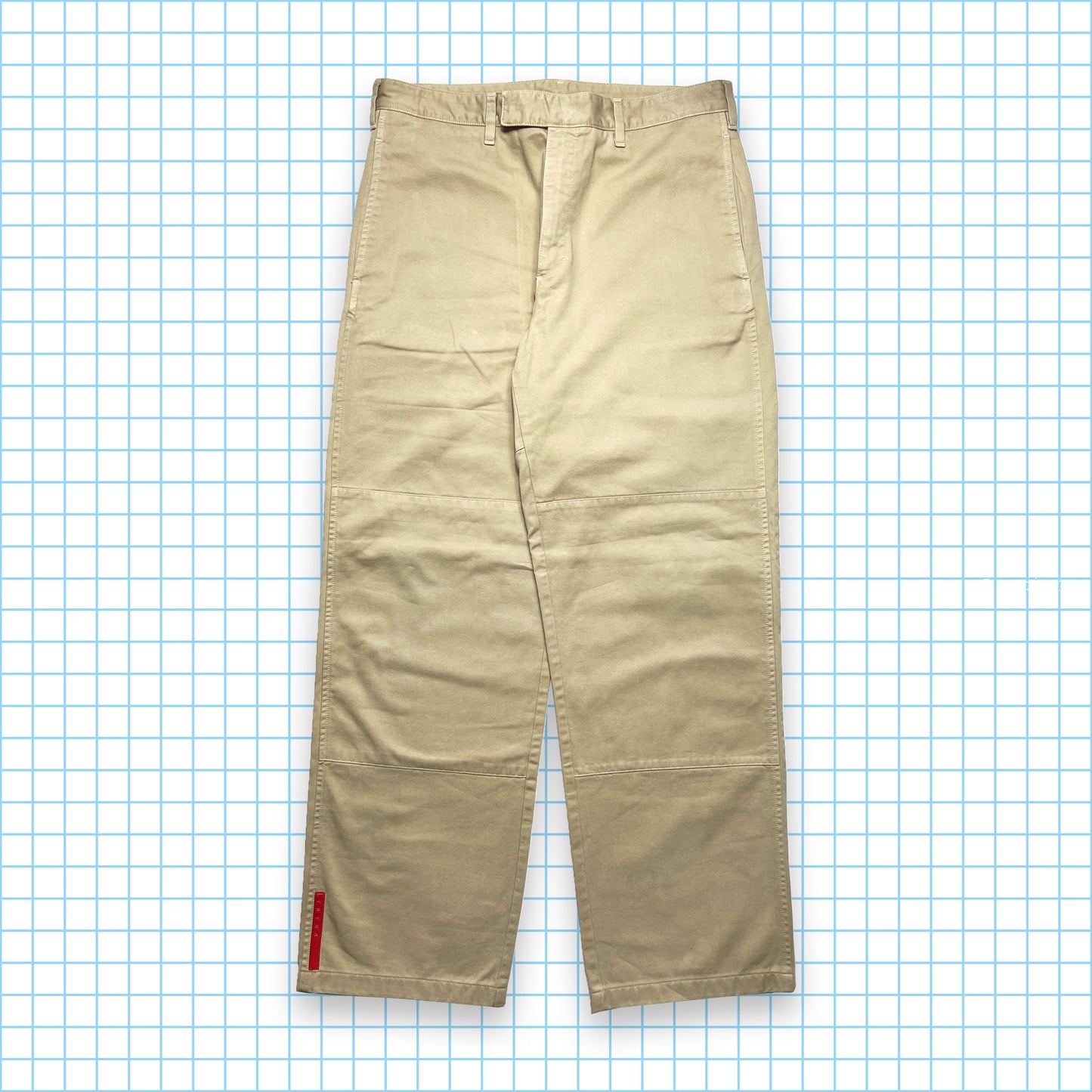 Vintage Prada Sport Beige Double Knee Trousers - 30" Waist