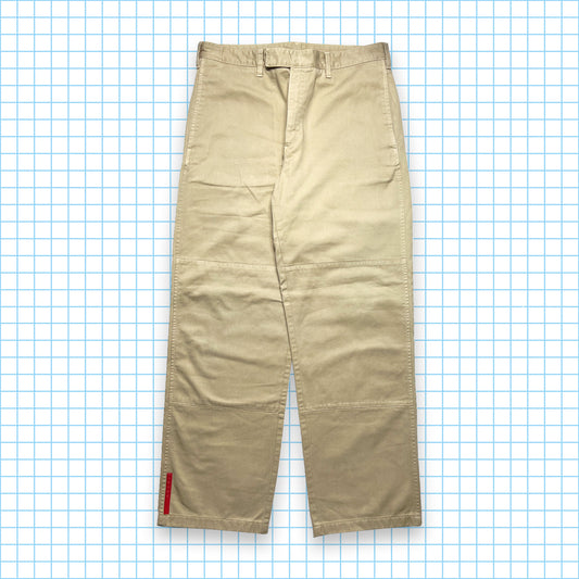Vintage Prada Sport Beige Double Knee Trousers - 30" Waist