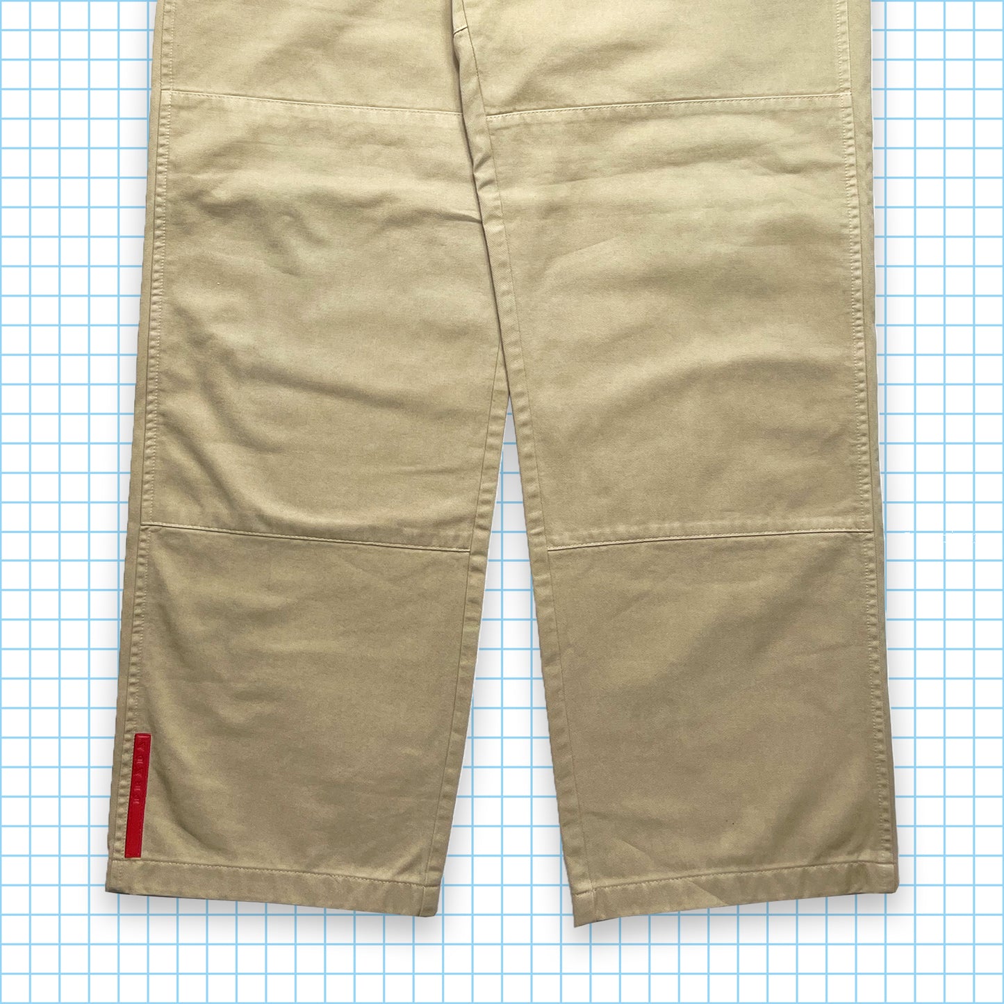 Vintage Prada Sport Beige Double Knee Trousers - 30" Waist
