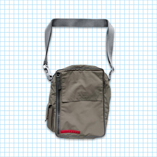 Vintage Prada Sport Light Grey Multi Pocket Side Bag