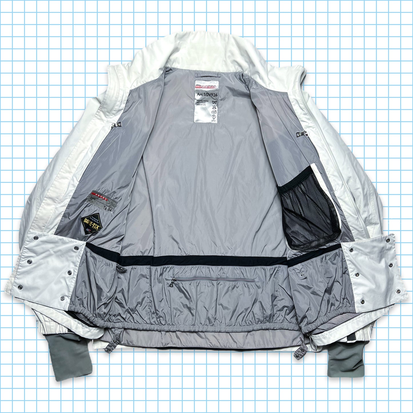 Prada Pure White Technical Ski Jacket - Extra Large