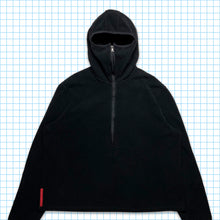 Load image into Gallery viewer, Prada Sport Jet Black Balaclava Half Zip Nylon Panel Fleece - Medium