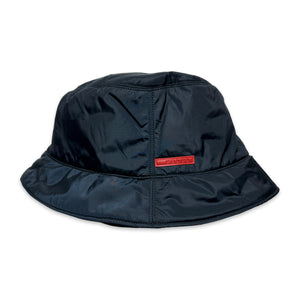Prada Sport Jet Black Nylon Bucket Hat