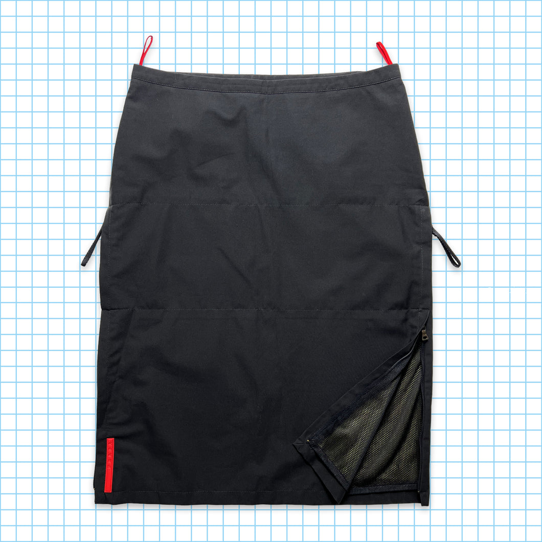 Prada Sport Jet Black Cargo Pocket Skirt - Womens 8/10