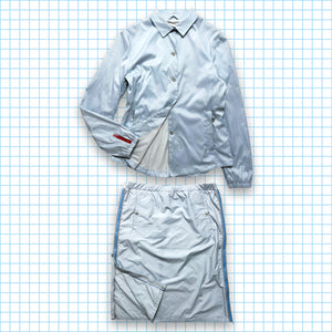 Vintage Prada Sport Baby Blue Shirt/Skirt Set SS00' - Womens 4-8