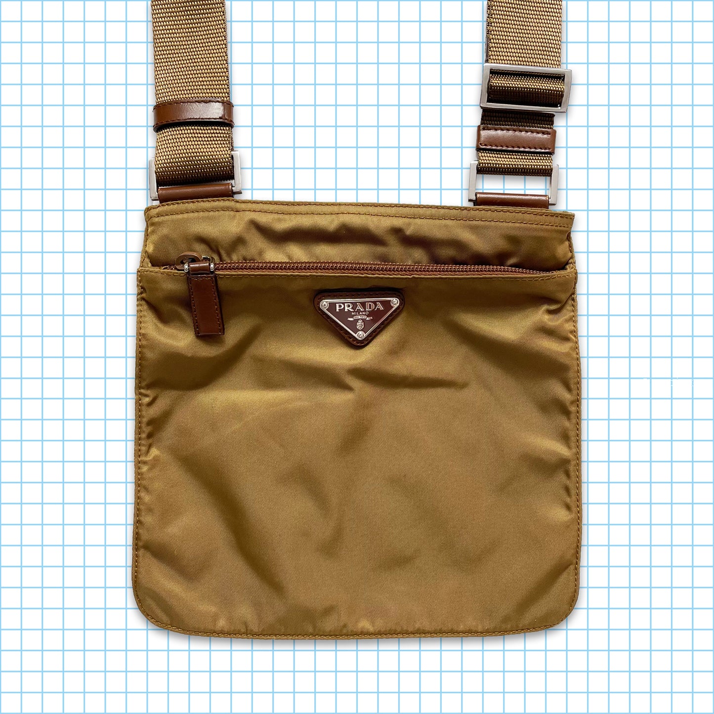 Vintage Prada Milano Bronze Tonal Side Bag