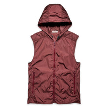 Load image into Gallery viewer, Early 2000&#39;s Prada Sport Burgundy Nylon Hooded Vest with Padded Shoulders - Small