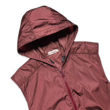 Load image into Gallery viewer, Early 2000&#39;s Prada Sport Burgundy Nylon Hooded Vest with Padded Shoulders - Small